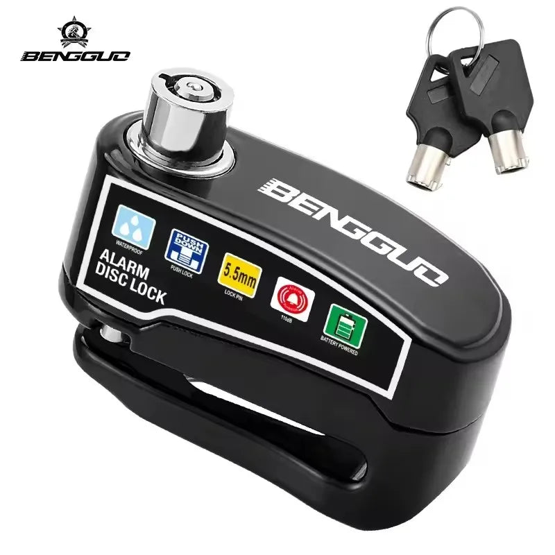Motorcycle Alarm Disc Lock Anti Theft 110dB Waterproof Motorcycle Disc Brake Lock Aluminum Alloy for Scooter Bike Motor Parts
