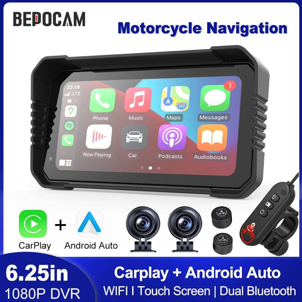 Motorcycle Smart GPS & CarPlay Display 🏍️