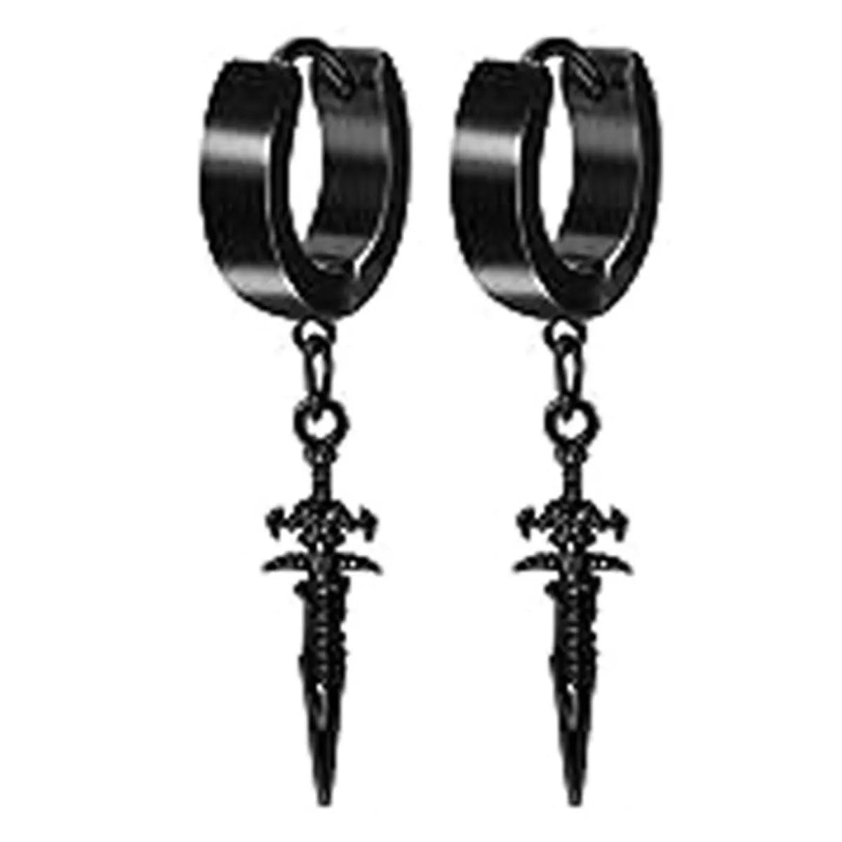 22 piece black men's earring set stainless steel small hug circle earrings cross studs and earrings