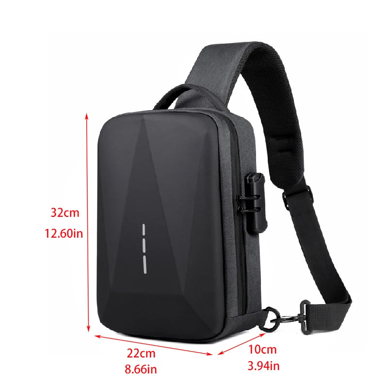 Anti-theft Combination Lock Chest Packs With USB Charging Port