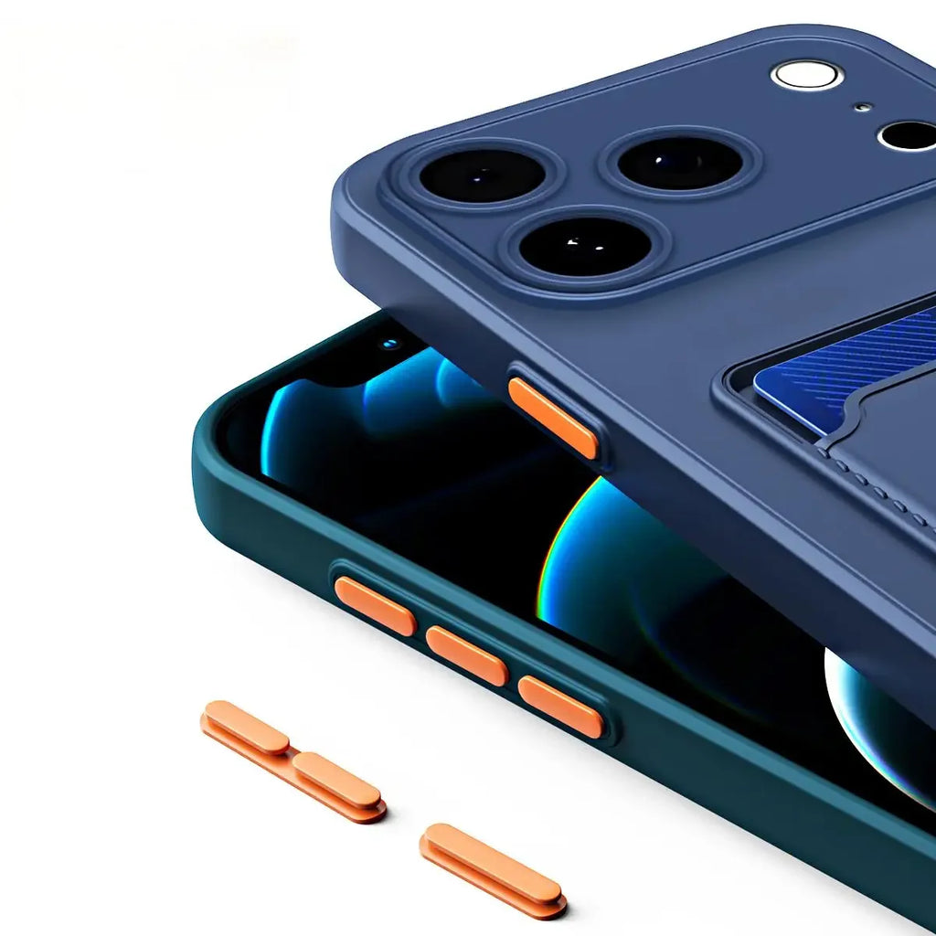 Soft Silicone Wallet Card Holder Phone Case for iPhone 17 Air 16 15 14 Plus 13 12 Mini 11 Pro 16E XS Max XR Slot Bag Back Cover