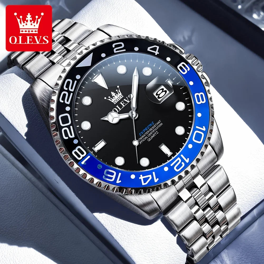 OLEVS 5657 Mens Watch Calendar Quartz Wristwatch 30M Waterproof Luminous Business Men's Hand Clock Watches Men