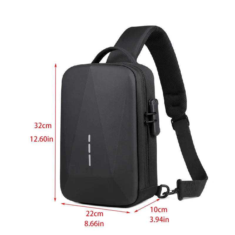 Anti-theft Combination Lock Chest Packs With USB Charging Port