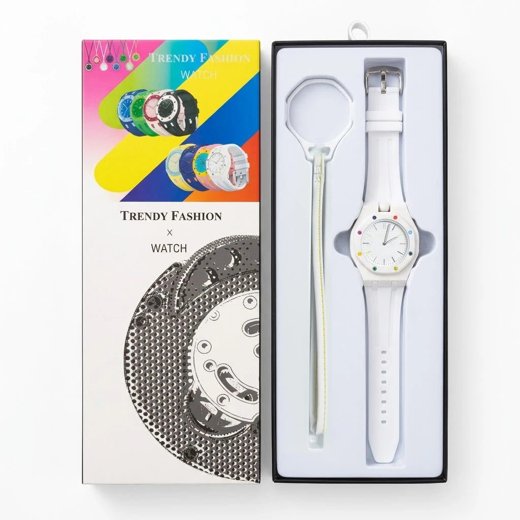 Hot Selling Pocket Quartz Watch Octagonal Pop Style Neck Movement Candy Color Niche Personality Removable Rubber strap Watch