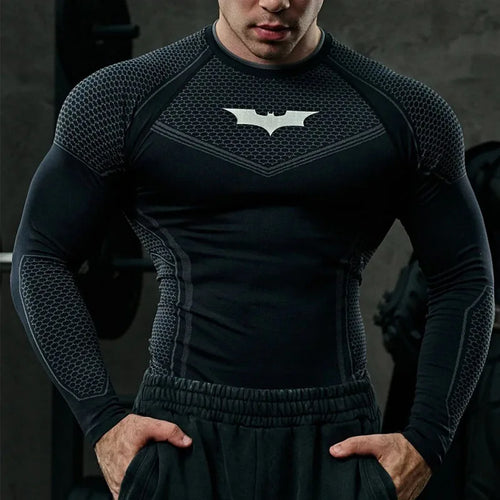 2026 Spring Men's Slim Fit Ice Silk Long sleeves T-Shirt O-Neck Gym