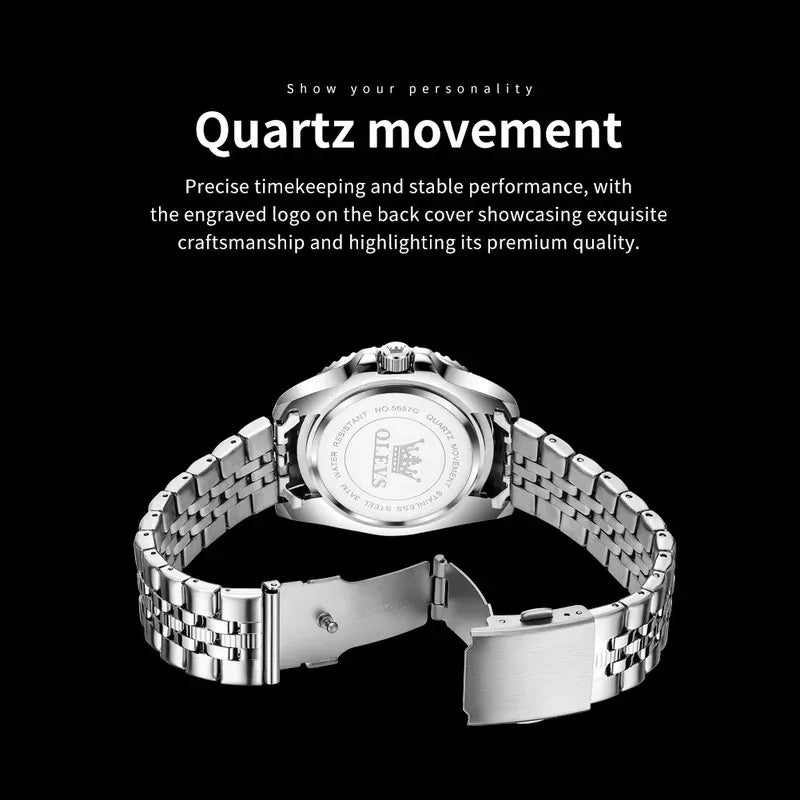 OLEVS 5657 Mens Watch Calendar Quartz Wristwatch 30M Waterproof Luminous Business Men's Hand Clock Watches Men