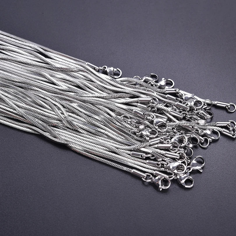 Wholesale 45/50/60/70cm Snake Long Chain Necklace Stainless Steel Necklaces For Women Men Jewelry Neck Chokers Catenina Collana