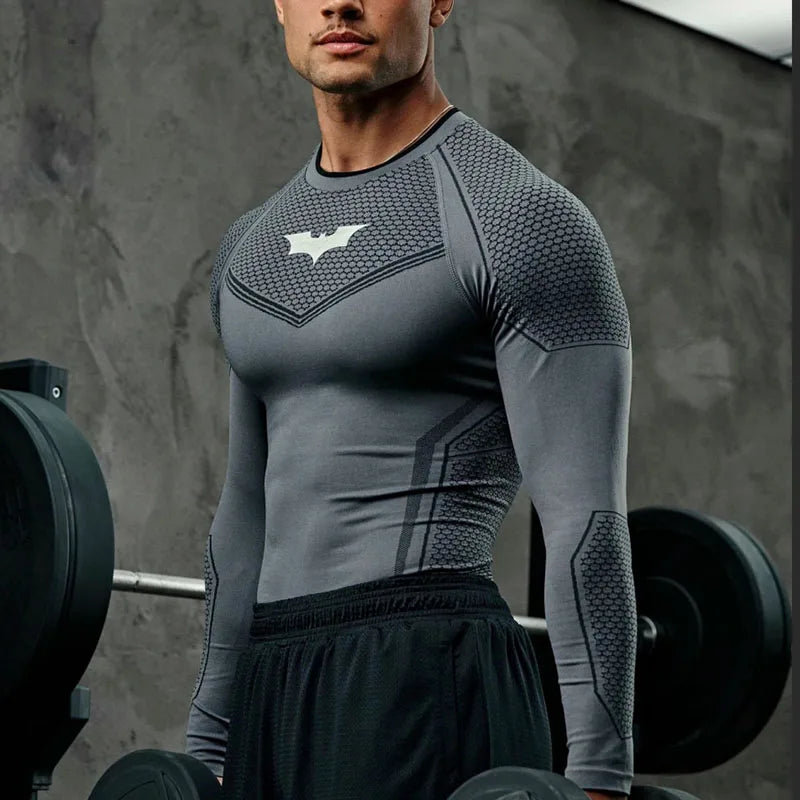 2026 Spring Men's Slim Fit Ice Silk Long sleeves T-Shirt O-Neck Gym