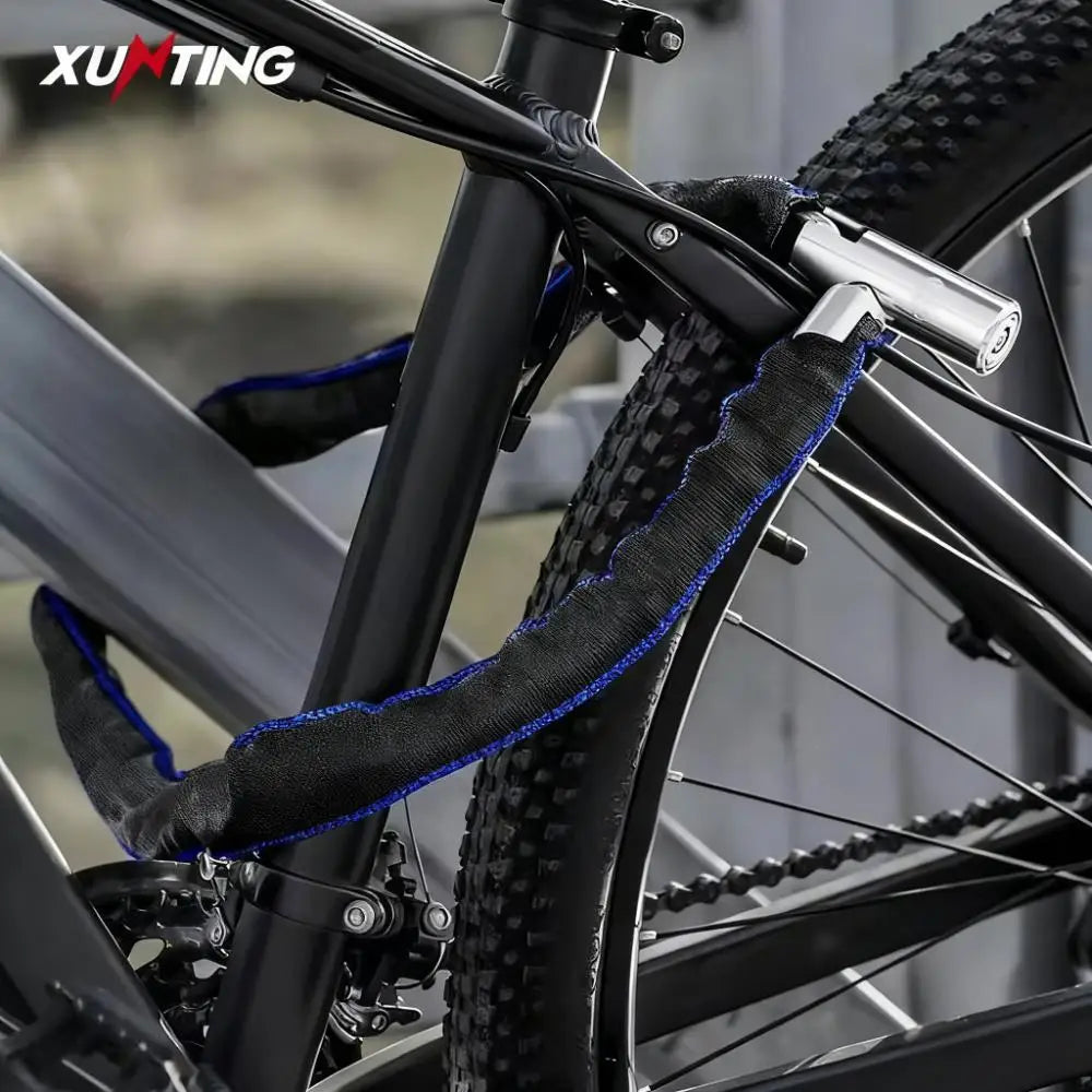 Xunting Bike Chain Lock with Lighter Weight and Stronger Security, Anti-Theft Bicycle Lock for Road Mountain Bikes