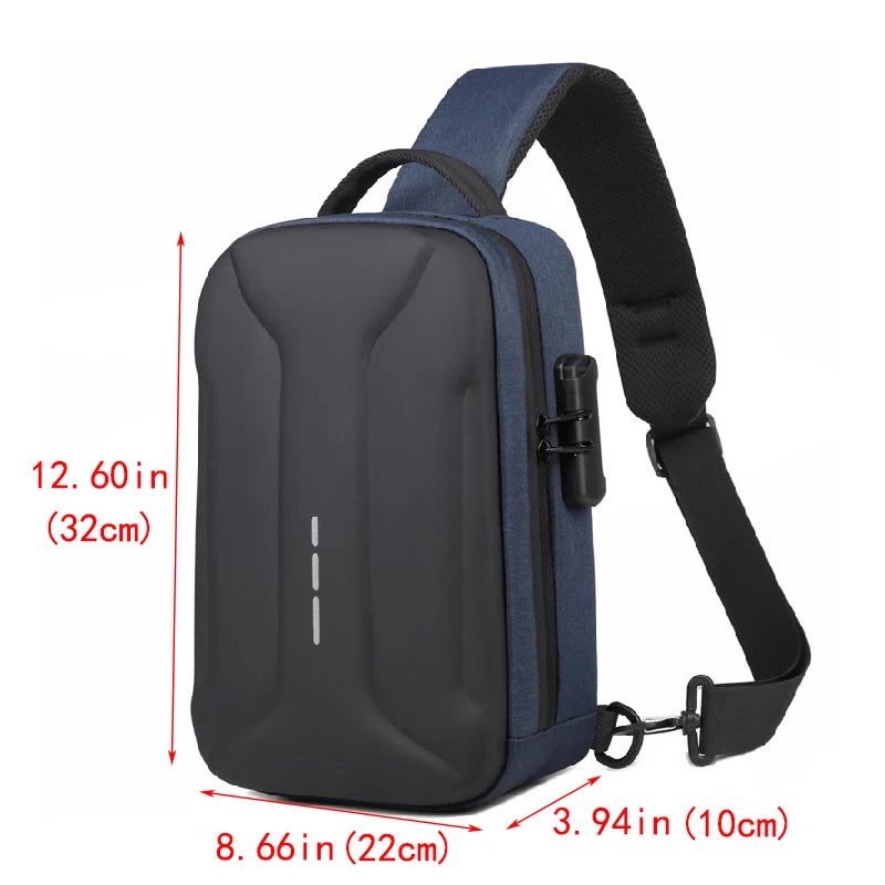 Anti-theft Combination Lock Chest Packs With USB Charging Port