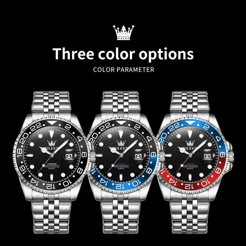 OLEVS 5657 Mens Watch Calendar Quartz Wristwatch 30M Waterproof Luminous Business Men's Hand Clock Watches Men