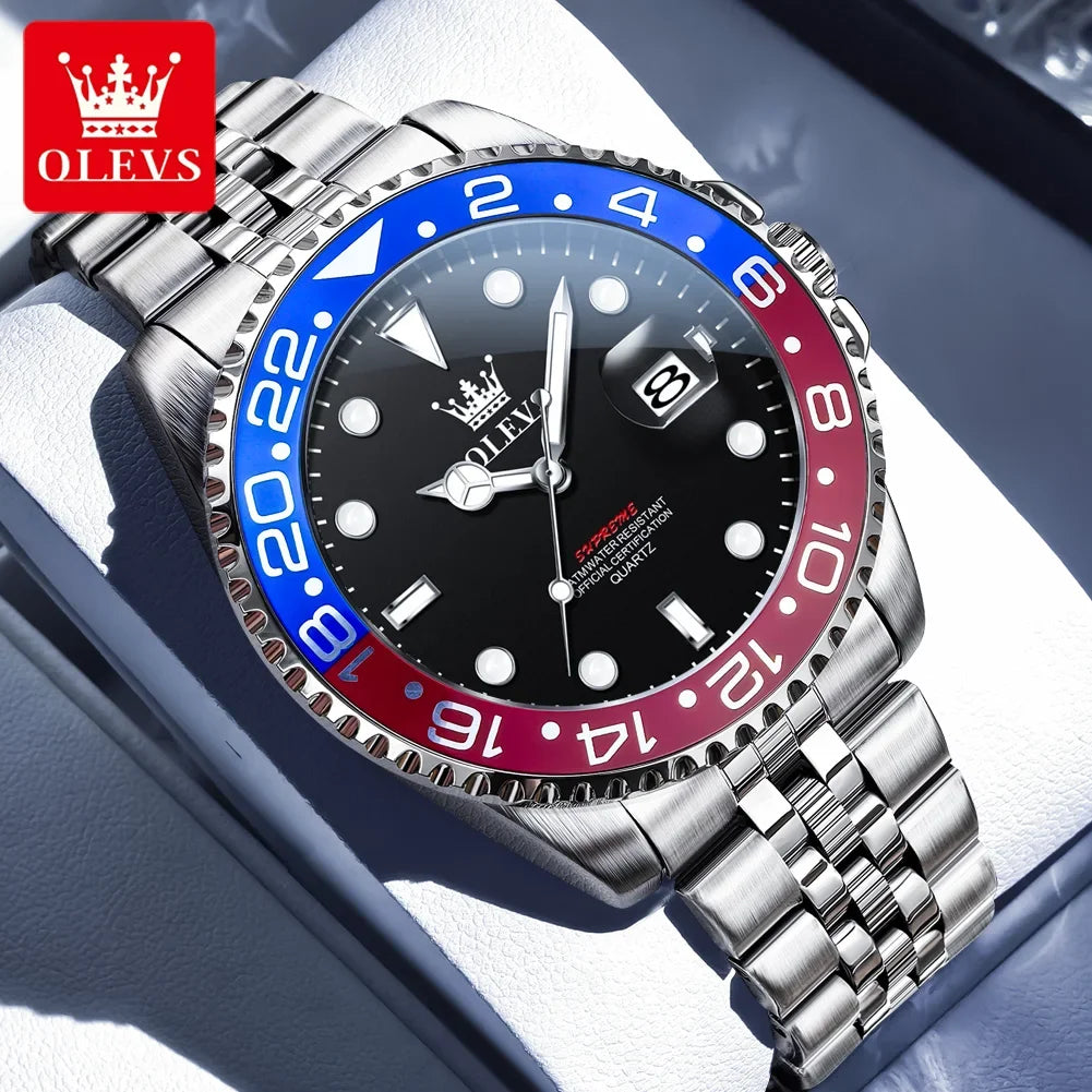OLEVS 5657 Mens Watch Calendar Quartz Wristwatch 30M Waterproof Luminous Business Men's Hand Clock Watches Men