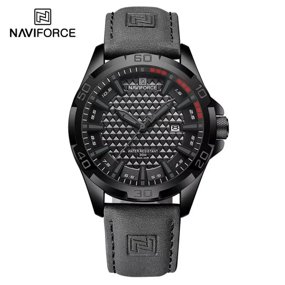 NAVIFORCE Men Casual Sport Military Quartz Calendar Wrist Watch for Man Business Leather Waterproof Male Clock Relogio Masculino