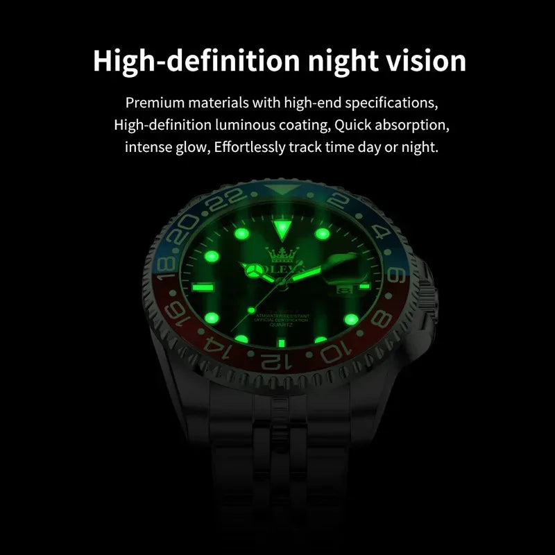 OLEVS 5657 Mens Watch Calendar Quartz Wristwatch 30M Waterproof Luminous Business Men's Hand Clock Watches Men