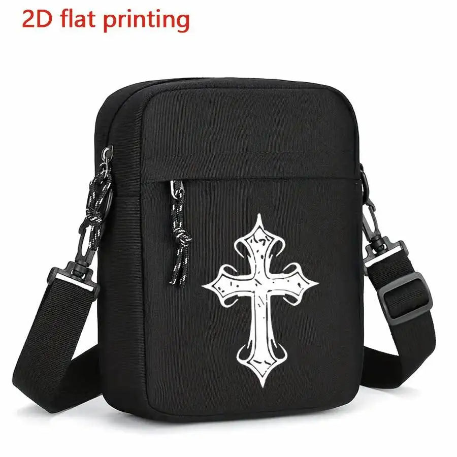 Jesus Cross Print Design Mini Shoulder Bags Men Women