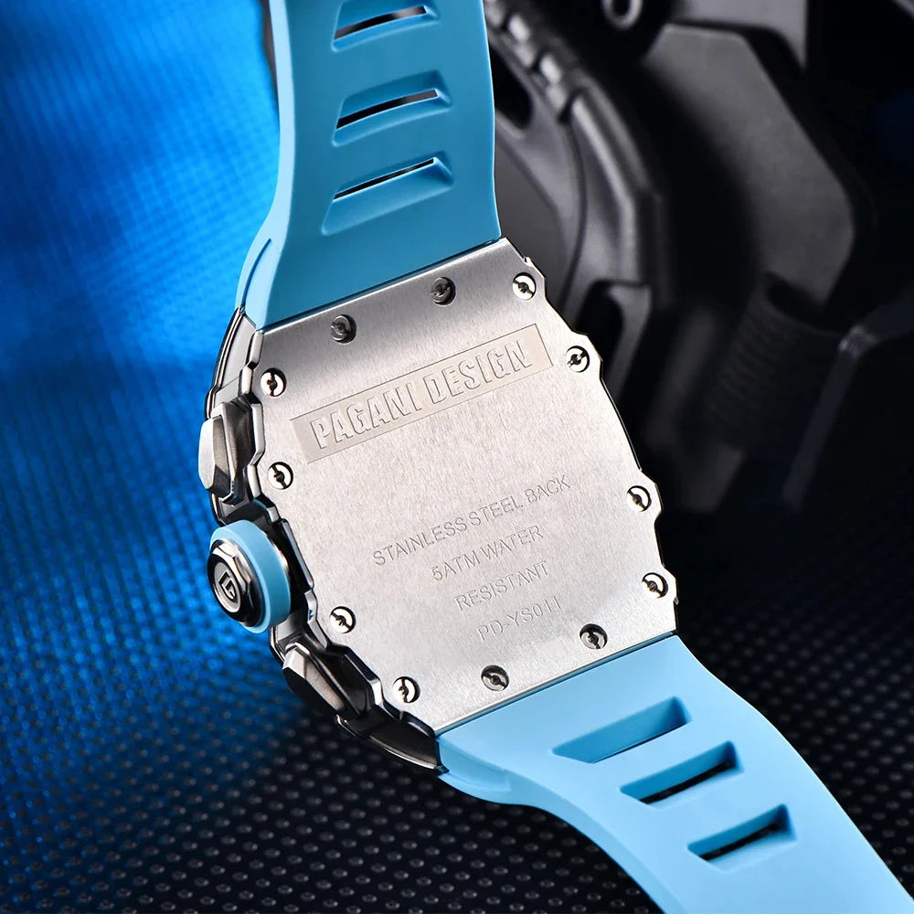 Pagani Design Men's Quartz Watches Japan Movt Skeleton Dial Waterproof