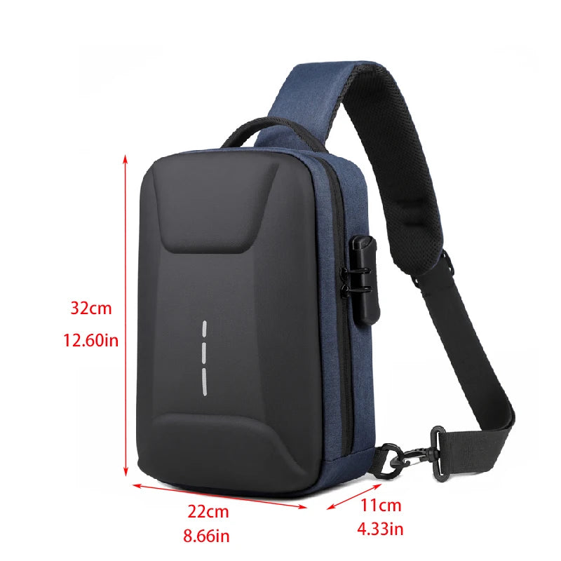 Anti-theft Combination Lock Chest Packs With USB Charging Port