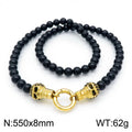 Kalen Gothic Dark Skull Bead Necklace For Men
