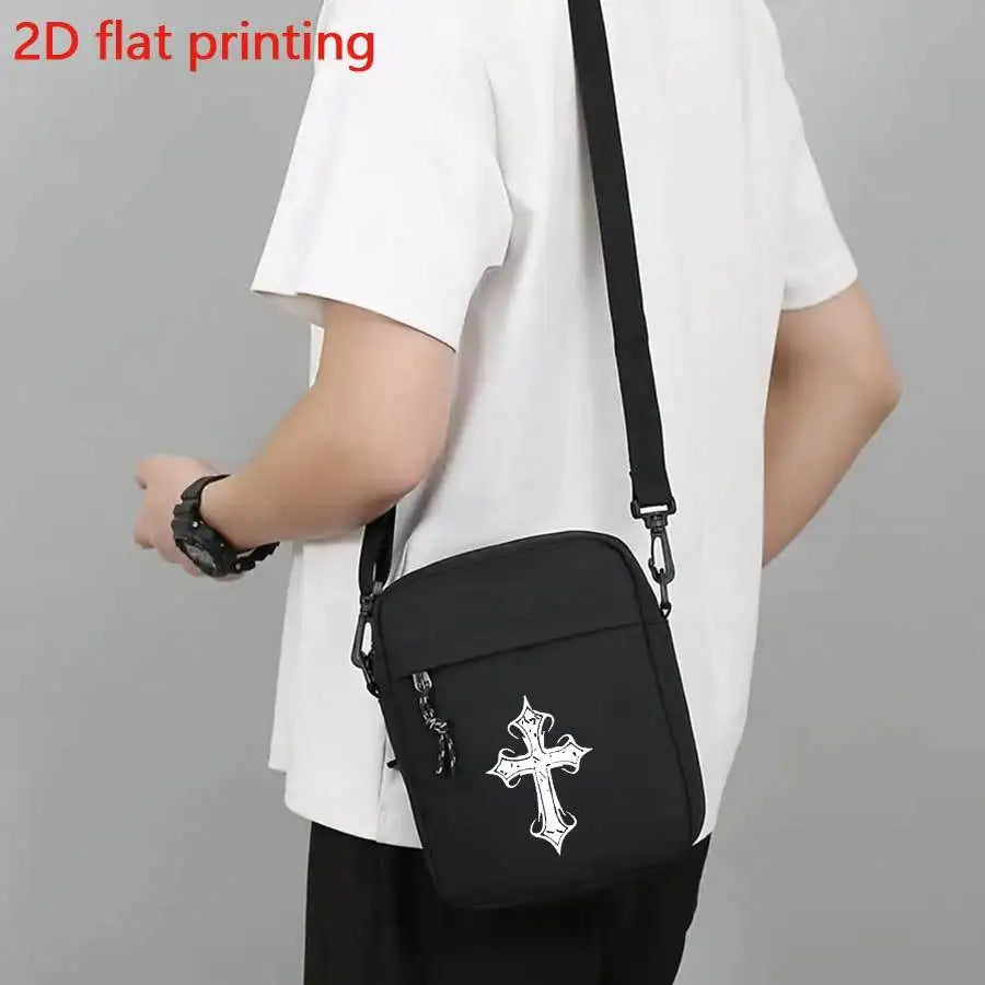 Jesus Cross Print Design Mini Shoulder Bags Men Women