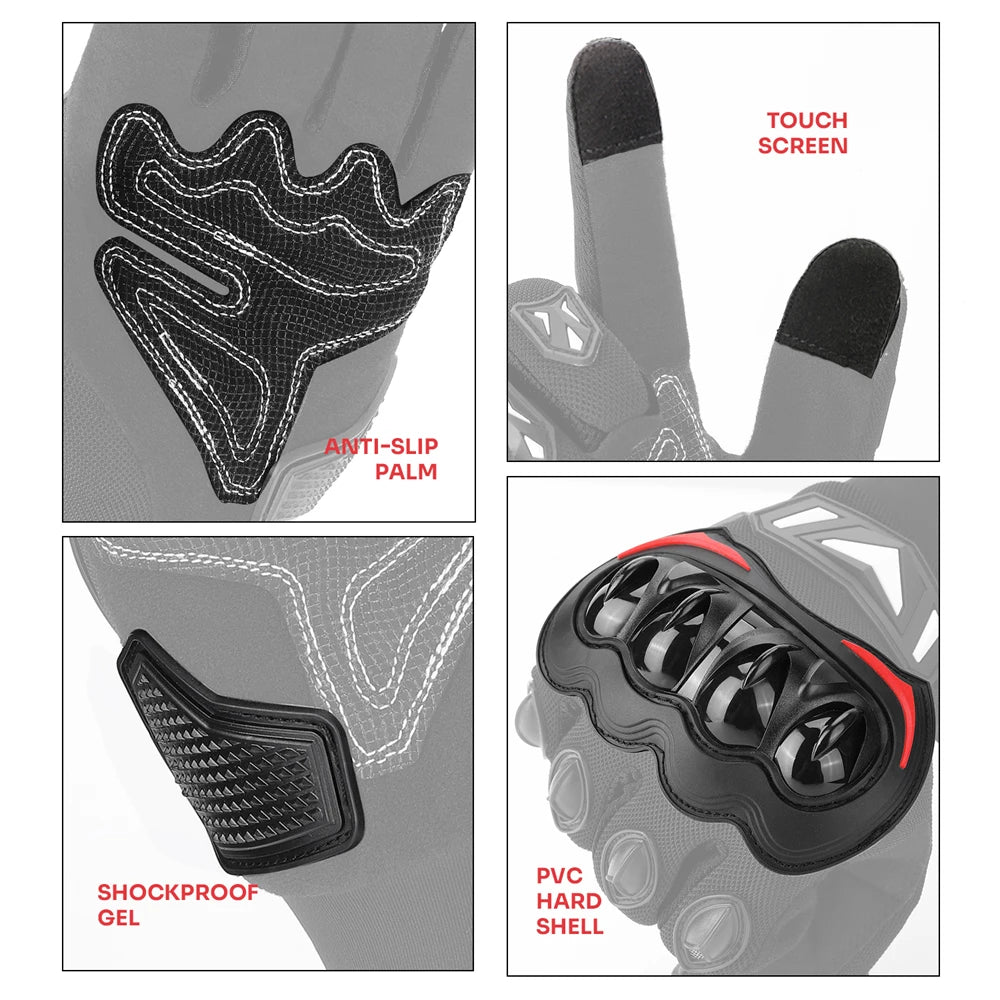 Motorcycle Gloves CE Riding Gloves Knuckle Touchscreen