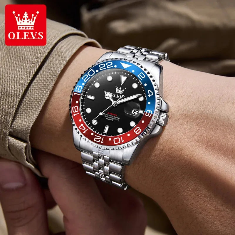OLEVS 5657 Mens Watch Calendar Quartz Wristwatch 30M Waterproof Luminous Business Men's Hand Clock Watches Men
