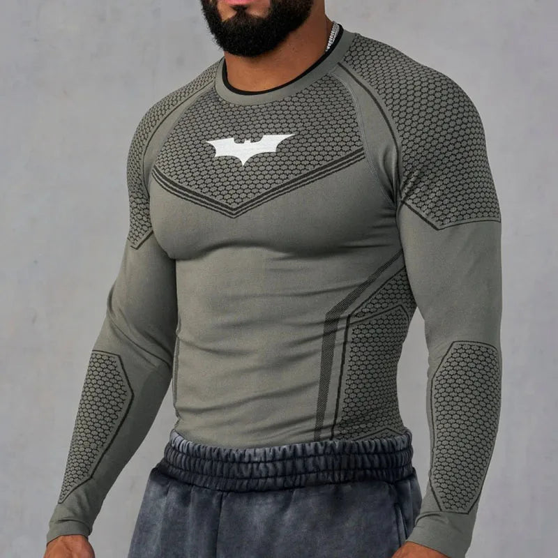 2026 Spring Men's Slim Fit Ice Silk Long sleeves T-Shirt O-Neck Gym