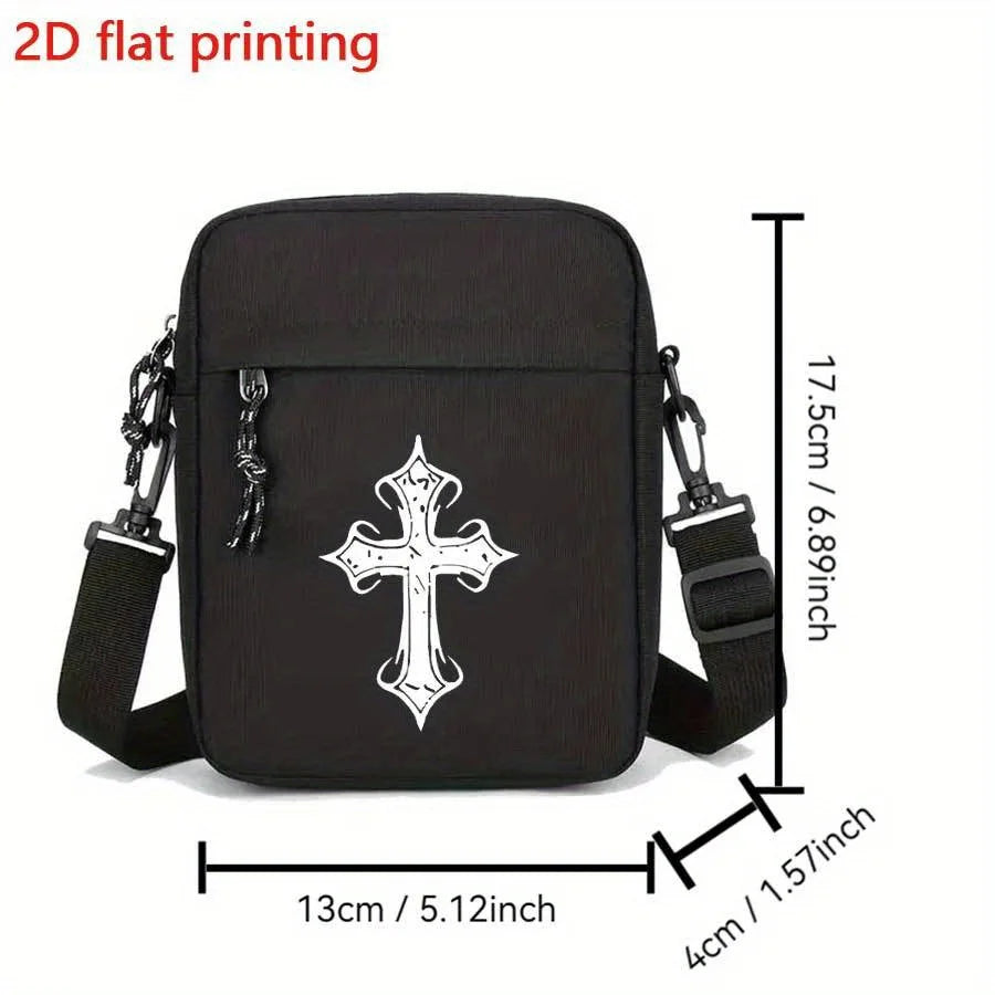 Jesus Cross Print Design Mini Shoulder Bags Men Women