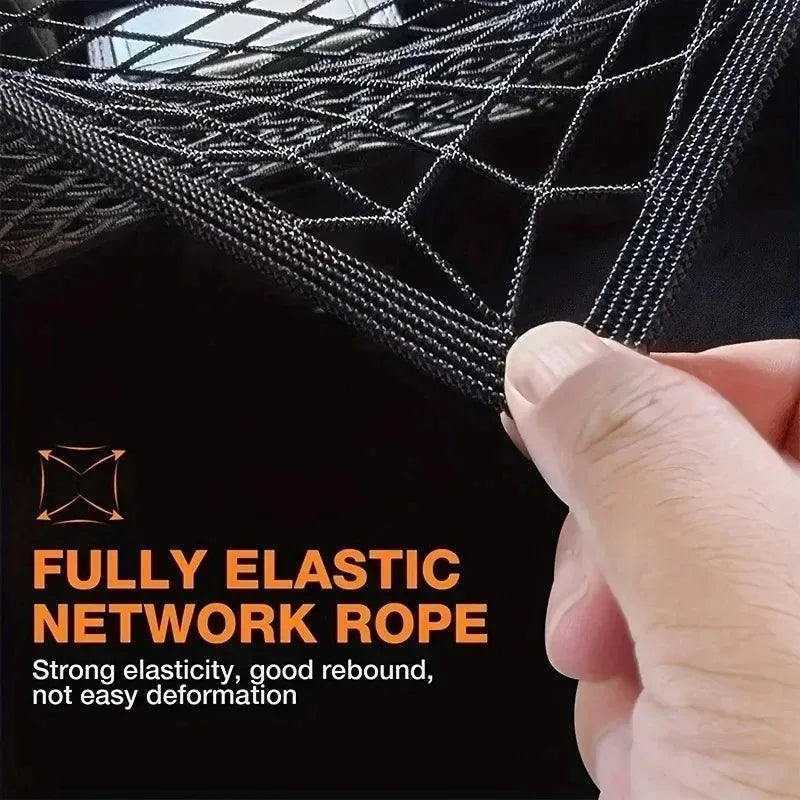 Motorcycle Cargo Net High Elastic Double Layer Motorcycle Net for Helmet Storage 10"X11" Bungee Cargo Net with Hooks Luggage Net