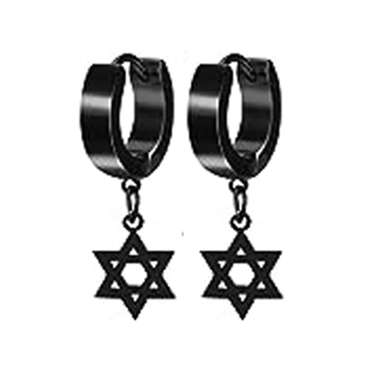 22 piece black men's earring set stainless steel small hug circle earrings cross studs and earrings