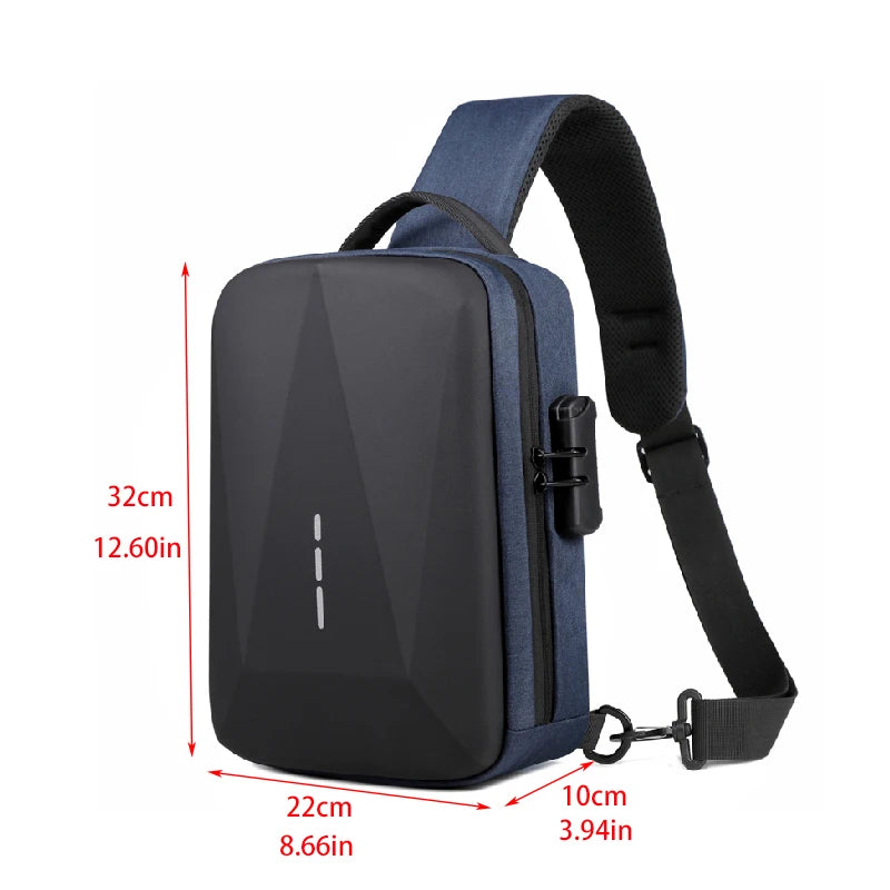 Anti-theft Combination Lock Chest Packs With USB Charging Port