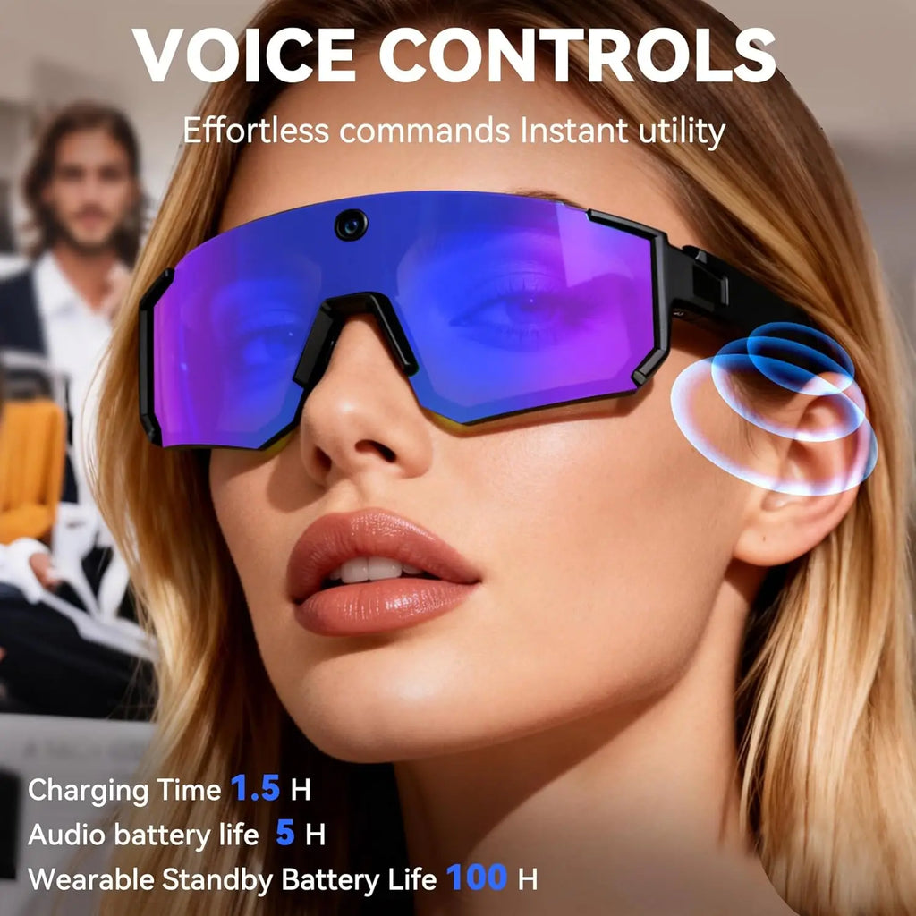 New AI Smart Shooting&Recording Glasses with 800W Camera HD Anti-Shake Bicycle Riding Shooting Artifact Windproof Goggles 2026