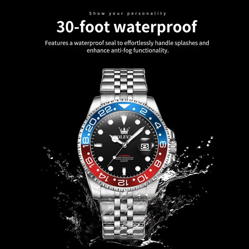 OLEVS 5657 Mens Watch Calendar Quartz Wristwatch 30M Waterproof Luminous Business Men's Hand Clock Watches Men