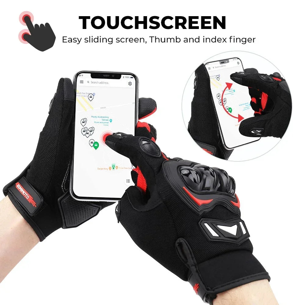 Motorcycle Gloves CE Riding Gloves Knuckle Touchscreen