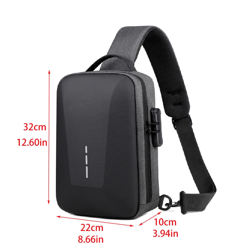 Anti-theft Combination Lock Chest Packs With USB Charging Port